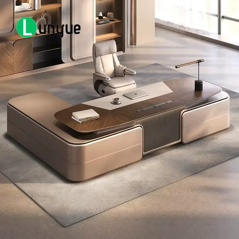 Customizable Color L Shaped Boss Desk 2m 2.4m 2.8m Eco Friendly Waterproof Scratch Resistant Modern Commercial Office