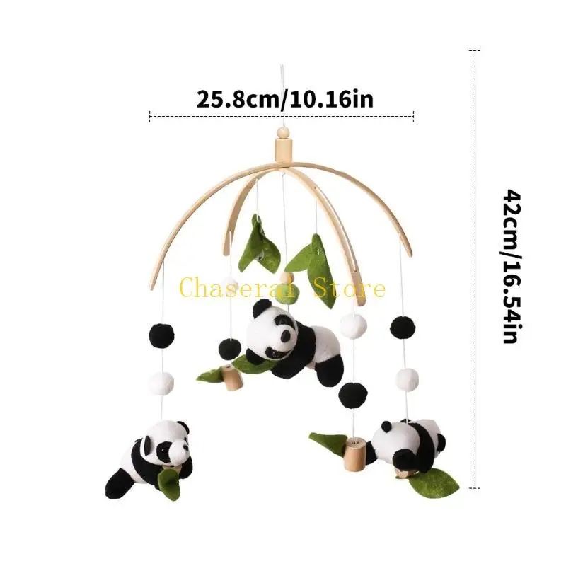 E7CE Panda Shaped Plush Hanging Rattle Toy Accessories Early Educational Toy Bed Around Hanging Supplies