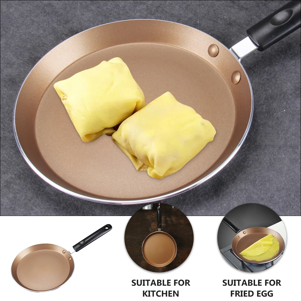 

Nonstick Frying Pan 8 Inch Aluminum Alloy Skillet Flat Bottom Omelette Pan Kitchen Cookware Restaurant Bakelite Handle Storage