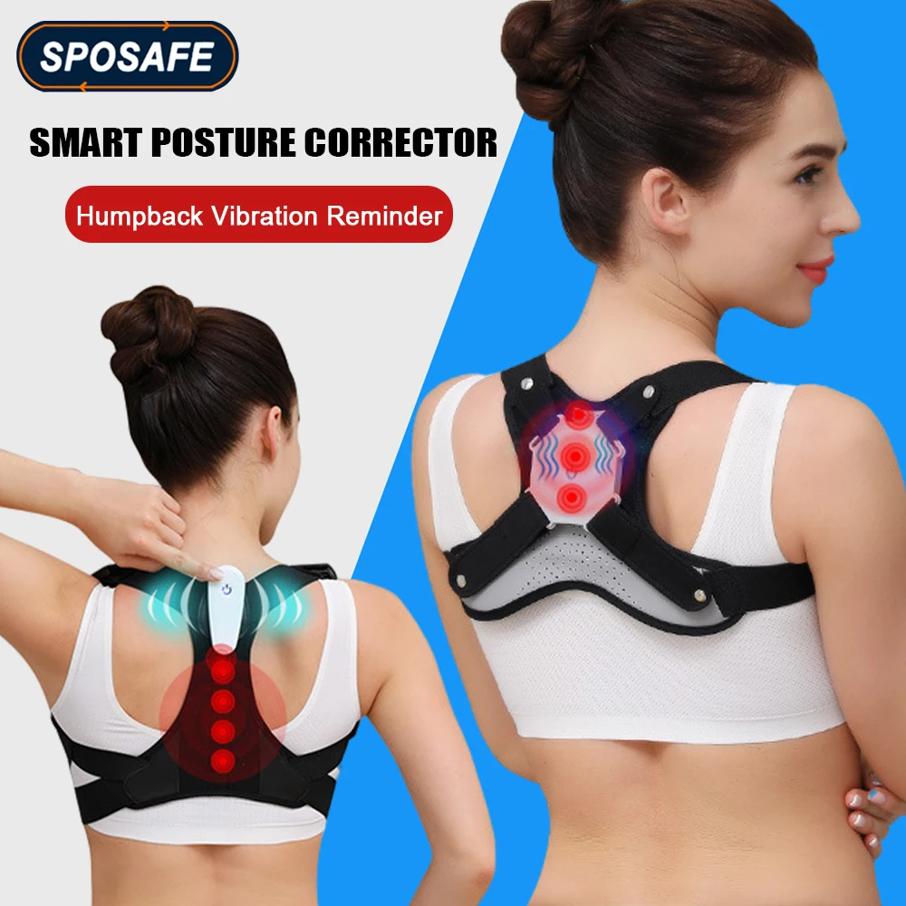 Intelligent Posture Corrector Back Shoulder Neck Support Brace Smart Rechargeable Humpback Vibrating Reminder for Adults & Kids