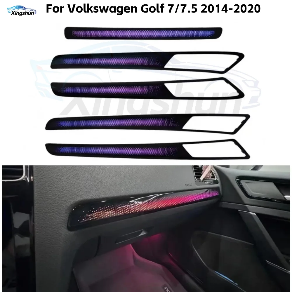 Upgrade 64 Colors Symphony Car Interior Ambient Lighting for Volkswagen Golf 7/7.5 2014-2020 Trim Accessories