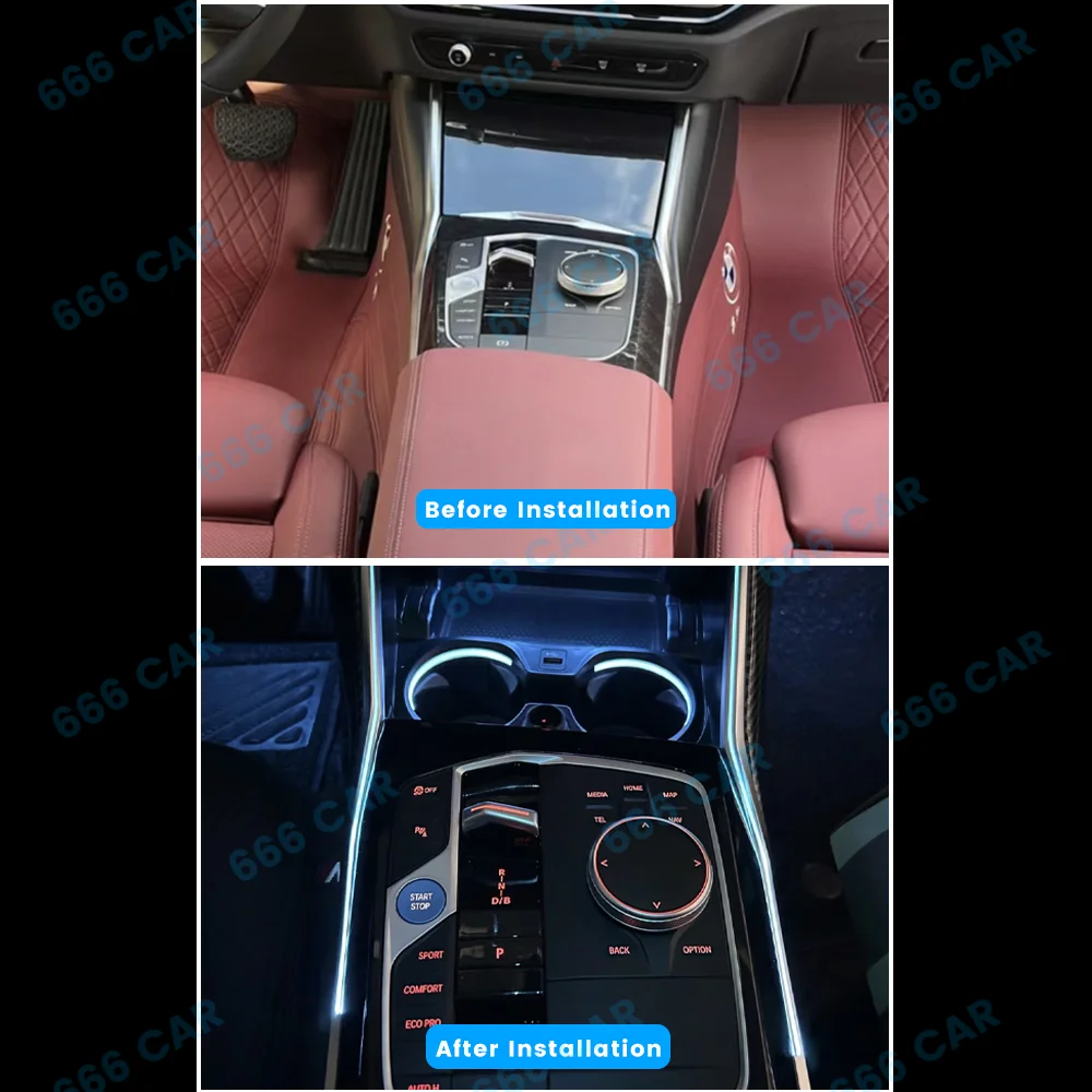 Center Console Saddle Light For BMW New 3/4 Series G20 G22 M3 M4 11 Color Car Decorative Interior Lamp LED Ambient Light Refit