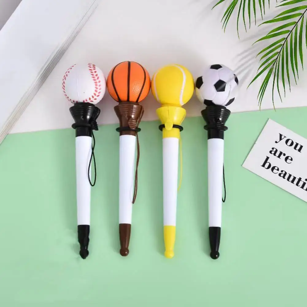 Soccer Ball Decoration Pen Smooth Writing Ballpoint Pen Novelty Sports-themed Decompression Bounce Ballpoint Pen for Students