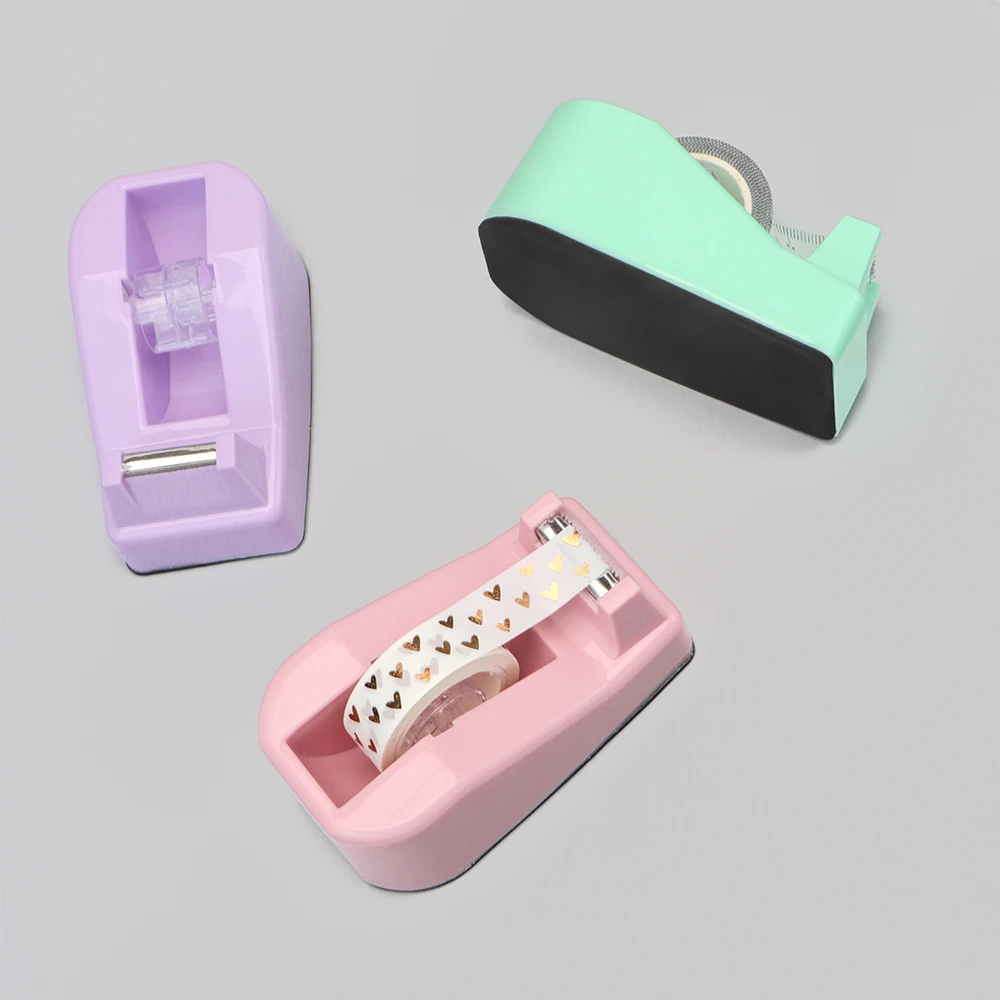 Cute Desktop Tape Dispenser, Desk Tape Holder, Handheld Adesivo Washi, Assento para Office Home e Escola, Artigos de papelaria, Novo