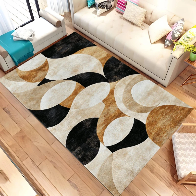 Modern Abstract Geometric Shapes print Rug,living room sofa rug,bedroom bedside rug,study room Door Mat,Washable Rug,Souvenir
