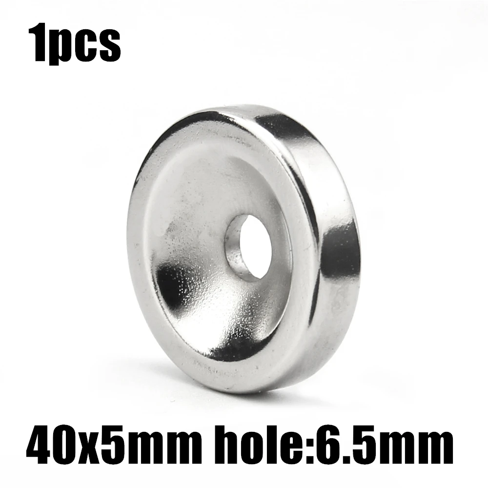 

1pcs 40x5mm Hole: 6mm super Strong Round Neodymium Countersunk Ring Magnets Rare Earth N35