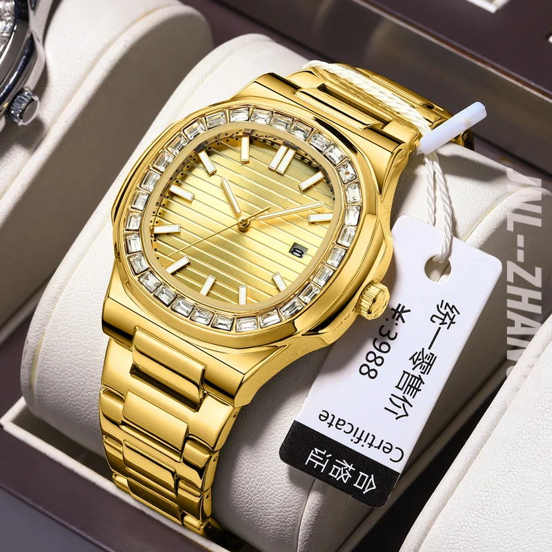 New Hot Sale Watch for Men  Stainless Steel Quartz Watches Mens Business Waterproof Luminous Date Wristwatches