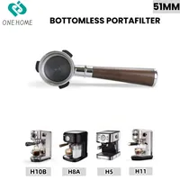 51mm Bottomless Portafilter with Filter Basket Compatible With HiBREW H10B/H11/H8A/H5 Espresso Machine Barista Tools