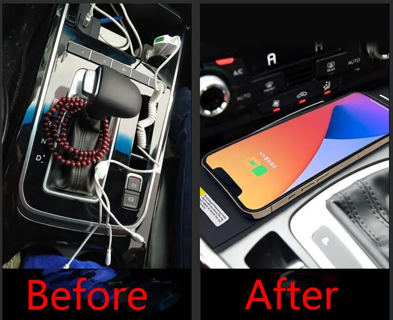 2 DIN For Audi Q5 Q5L 2009-2017 Car center console phone charger fast wireless charger charging plate charging holder