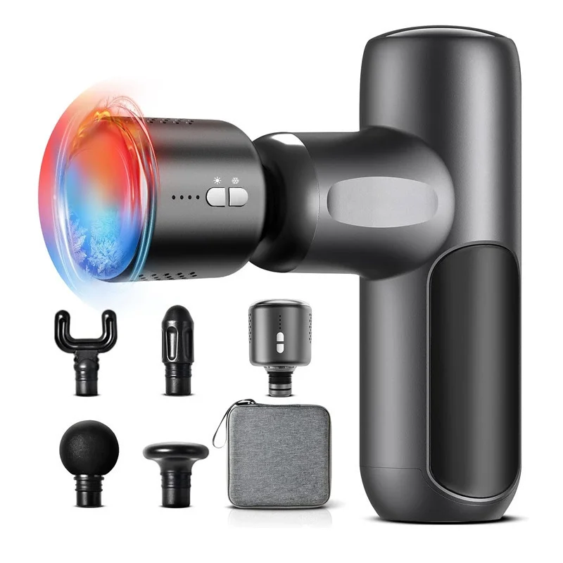 Mini Hot and Cold Massage Gun Deep Tissue Percussion Massager Brushless Motor Portable Cordless Muscle Recovery Body Massager
