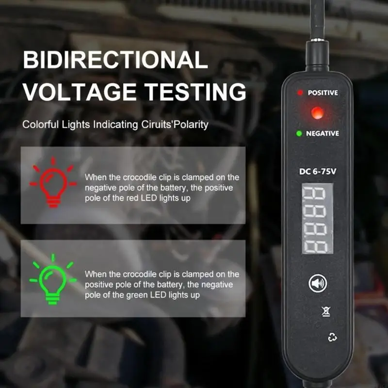 2026 New Multifunction Car Circuits Analyzers with 3meter Retractable Cable LED Digital Screen Detectors for Automotive