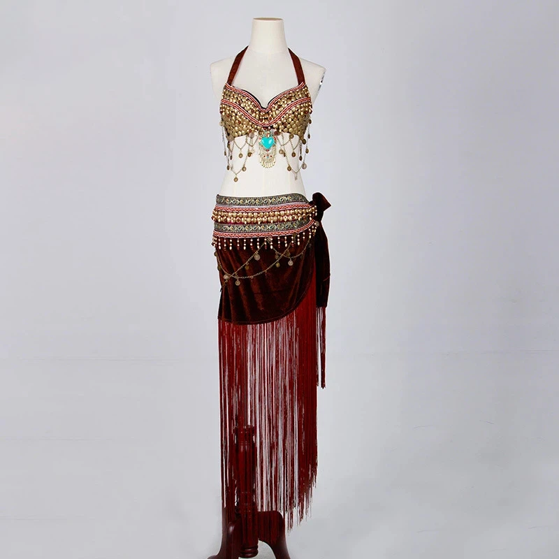 

Belly Dance Costume Indian Tribal Princess Performance Set Exotic Tribal Princess Belly Dance Performance Costume
