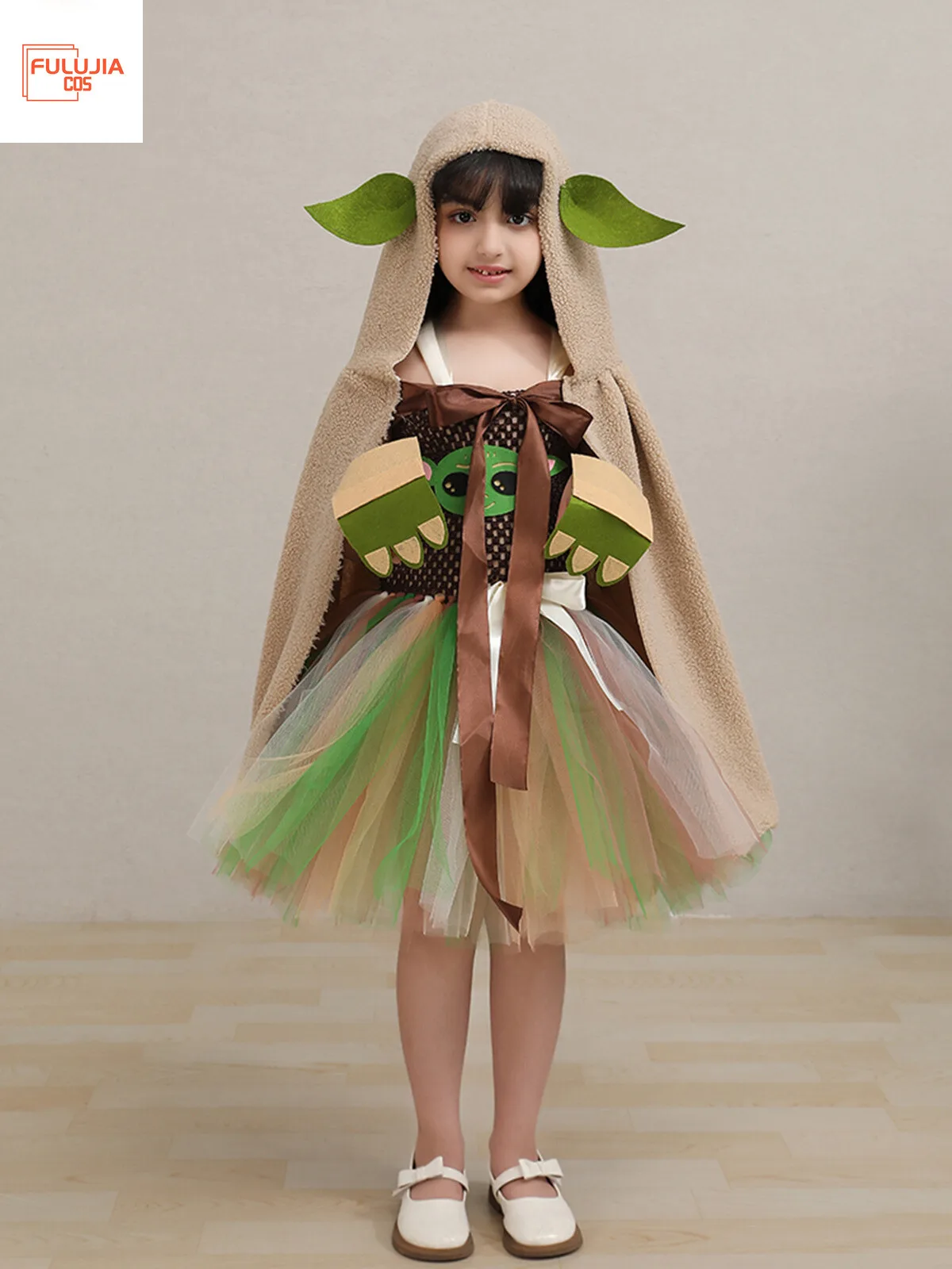 

Yoda Cosplay Tutu Dress for Girls Costume Dress Cloak