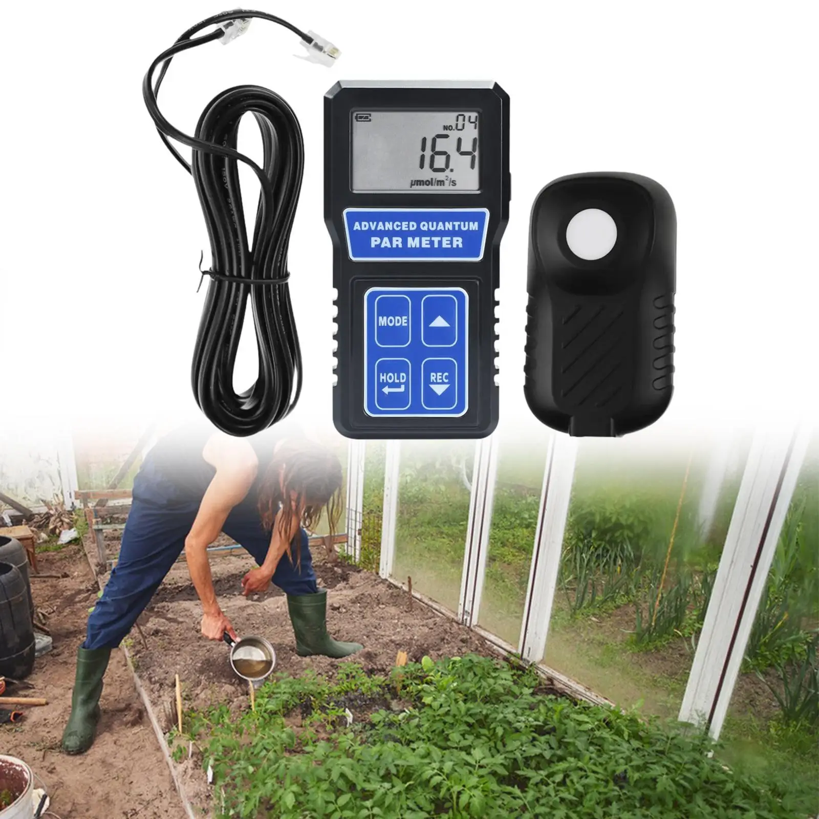 

Par Meter Portable LCD Multipurpose Compact Crush-resistant Light Measuring for Farms Outdoor Plant Factory Garden Agriculture