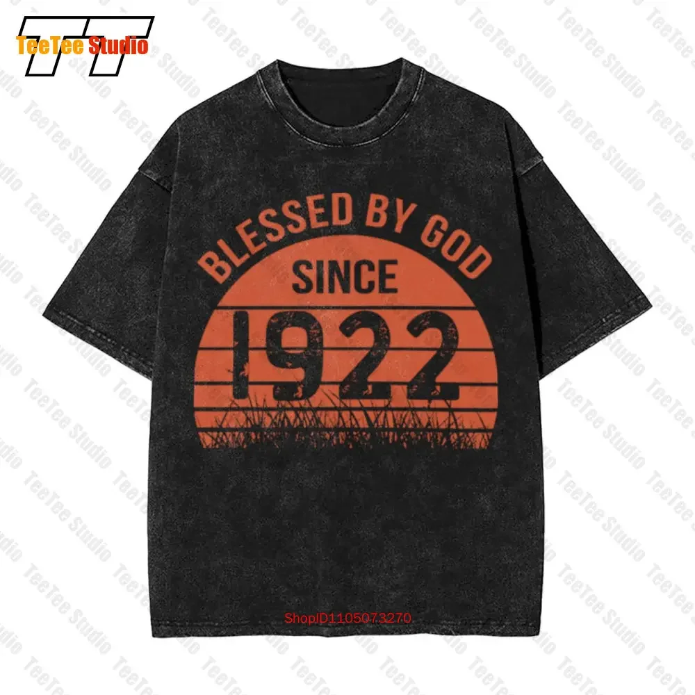 Birthday 365 Blessed By God Since 1922 Vintage Oversized T-Shirt DHWW