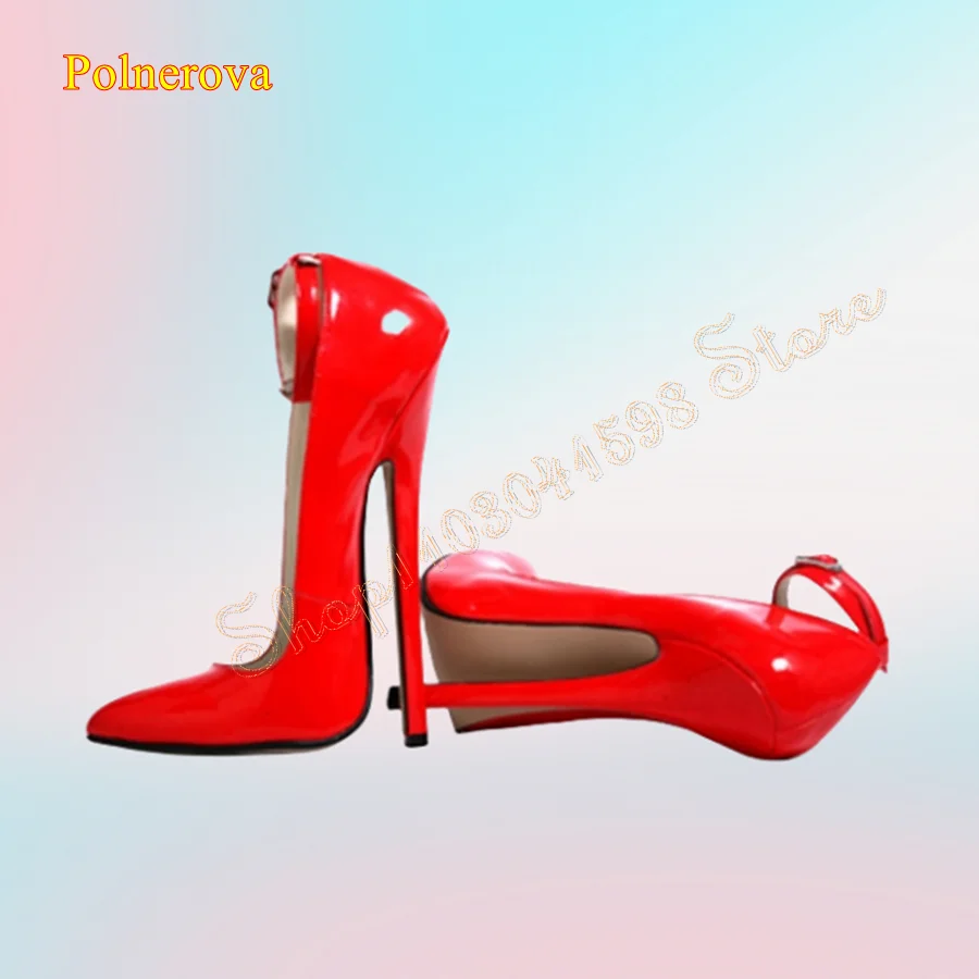 

Pointed Patent Leather Pumps Stiletto Buckle Women Shoes Wedding Party HIgh Heel Heels Plus Size 2024 New Zapatos Para Mujere