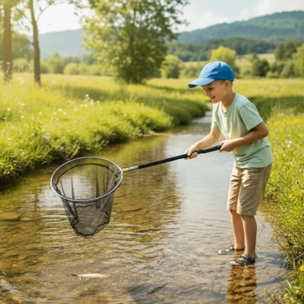 Stainless Steel Telescopic Butterfly Net Fast Folding Telescopic Flying Animals Capture Net Extendable Handle Manual Nets