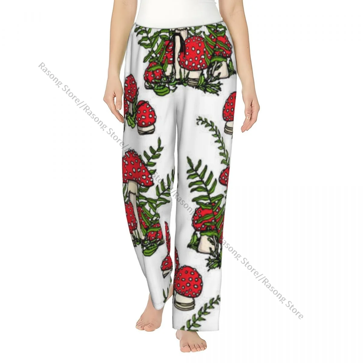 

Poisonous Wild Fungus Amanita Style Women Sleep Pants Lounge Pants for Winter Nights