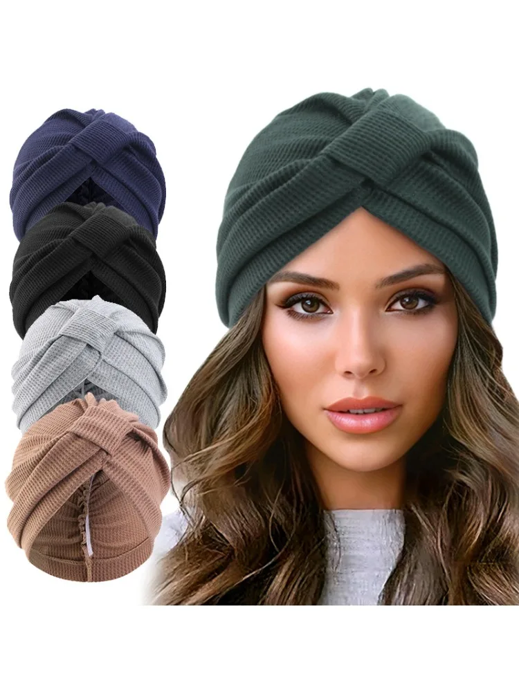 Nouveau style de foulard en forme de gaufre, foulard tendance, foulard élégant, accessoire de coiffure ethnique