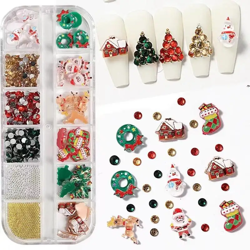 Autocollant de Noël pour les ongles, feuilles d'érable d'automne, décalcomanie d'hiver, fleur de flocon de neige, breloque à ongles bricolage, paillettes, accessoires de manucure, tranches