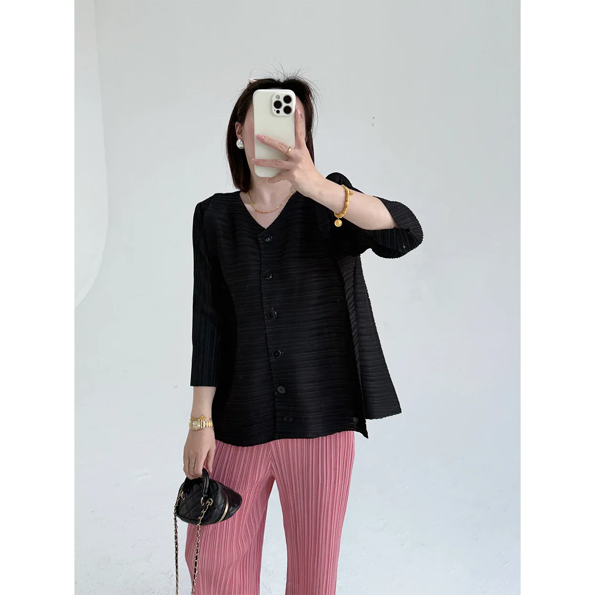 Miyake Design Japanese Simple Pleated Jacket Women's High-End Loose Slim Versatile Cardigan Top 2026 New Style