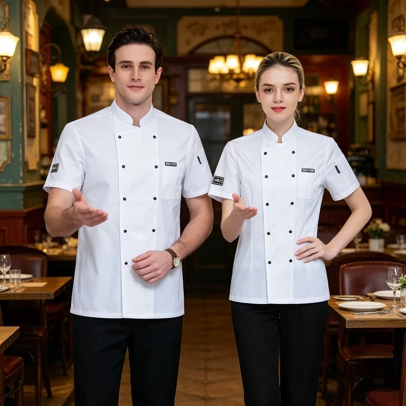 Chef's Workwear, Catering Restaurant, Hotel, School Cafeteria, Back Kitchen Workwear, Unisex Professional Kitchen Work Uniform