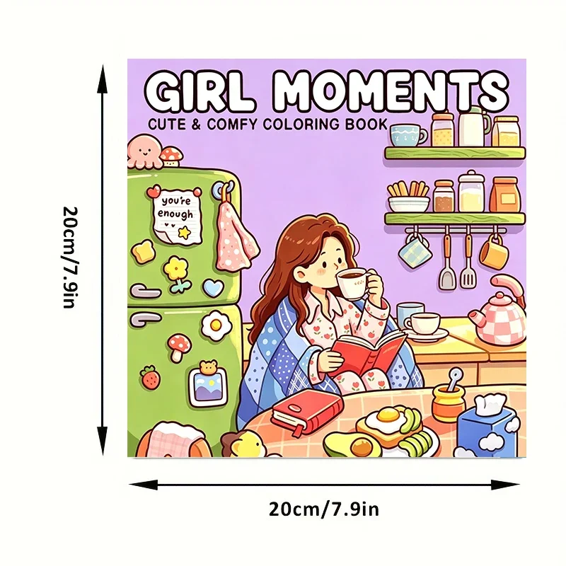 Girl Moments Bold-Easy Patterns Coloring Book for Adult Cute Drawing Book Perfect Gift for Birthday Back to School Art Supplies