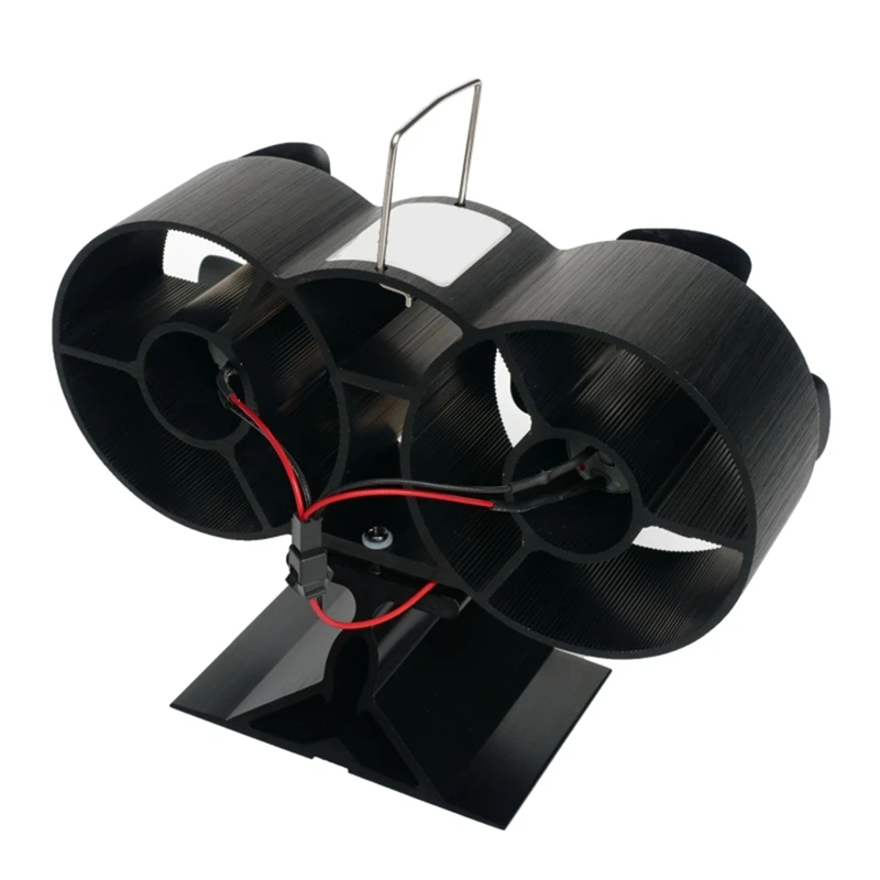 Heat Powered Wood Stove Fan Twin Fireplace Fan 8 Blades Stove Fans Log Burners Fan Silent Wood Burning Fan