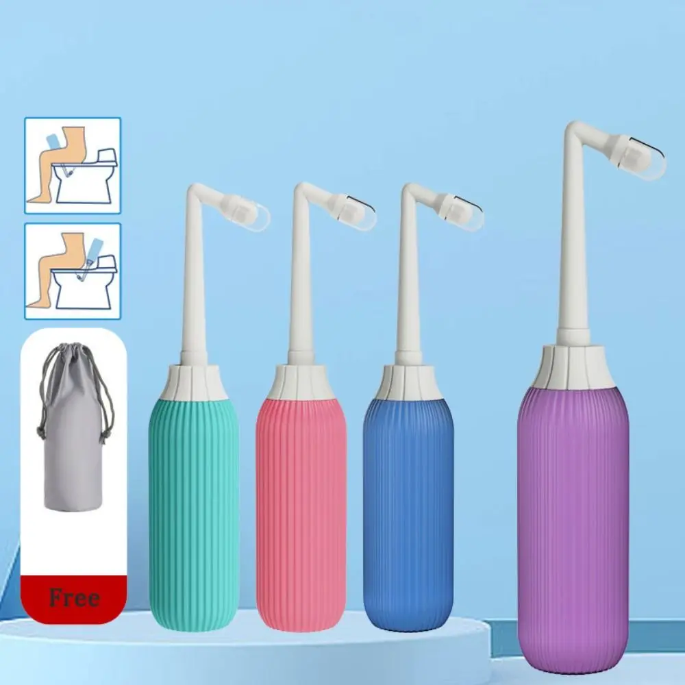 500ml Portable Bidet Spray Reusable Large Capacity Female Washer Irrigator Manual Operation Press-flush