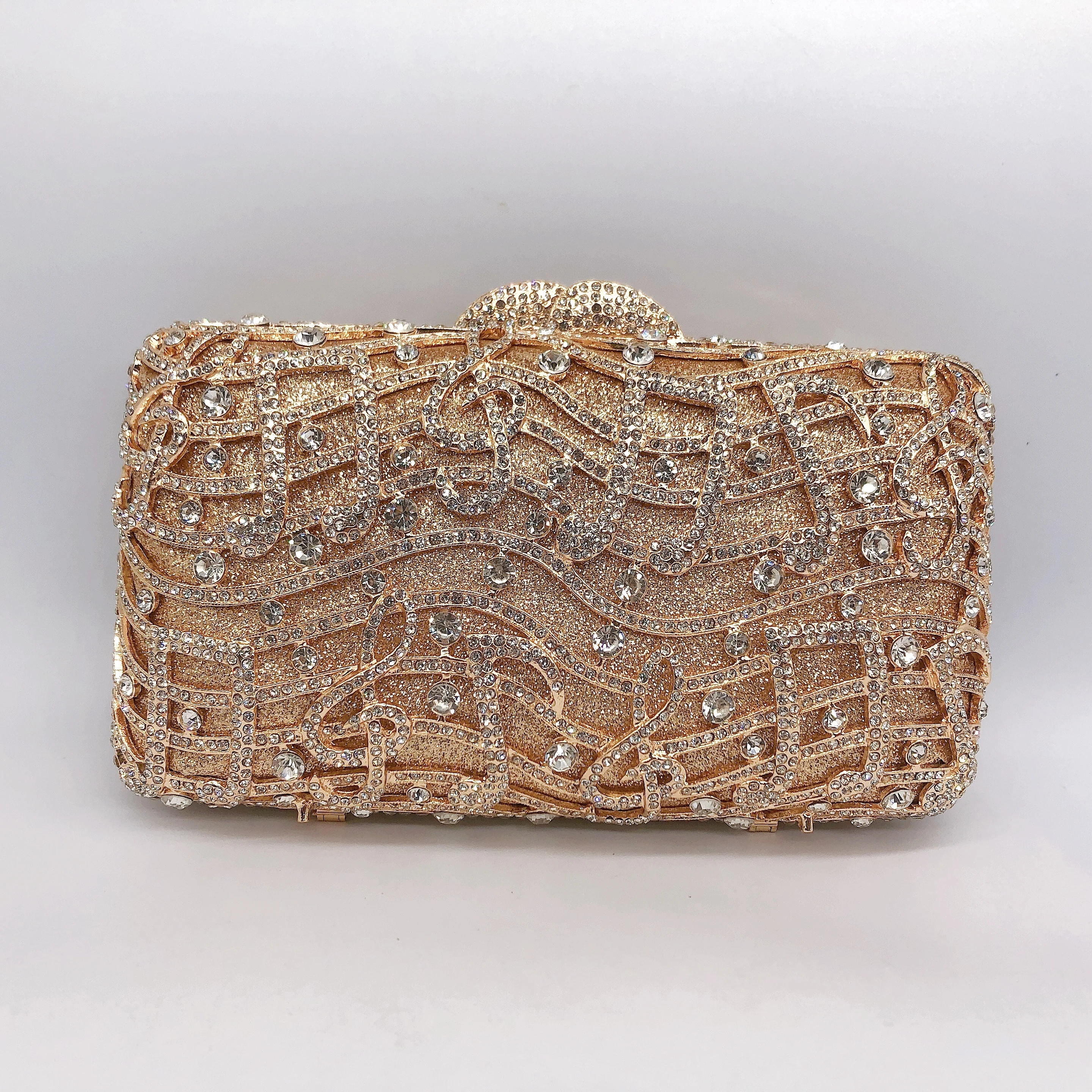 

Новая водонепроницаемая сумка с ромбовидным звуковым узором, женский клатч с блестящими кристаллами