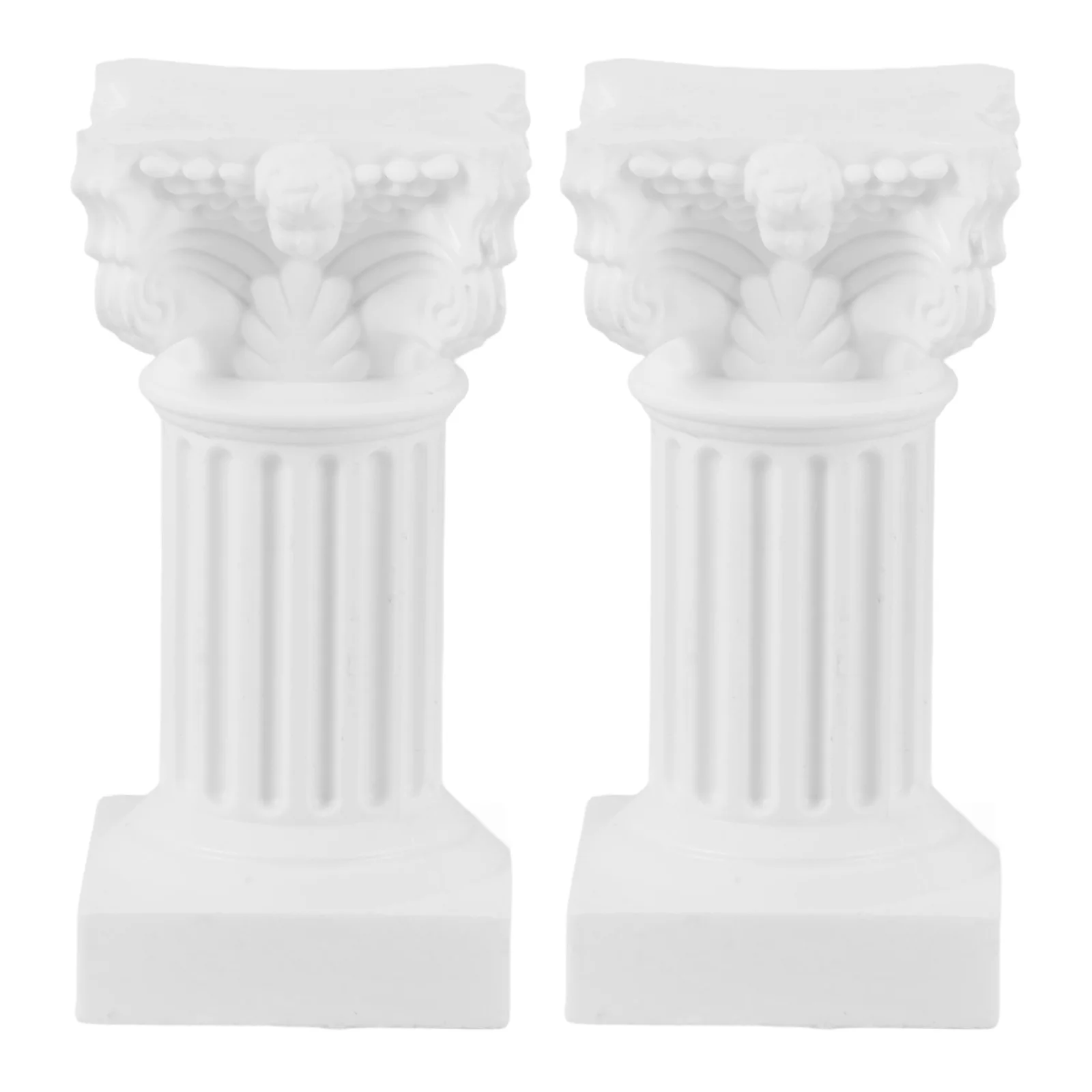 2pcs Minimalist Column Holder Roman Pillar Candlestick Desktop Statue Table Decor Abs Material Reusable Stable Tiny Stand