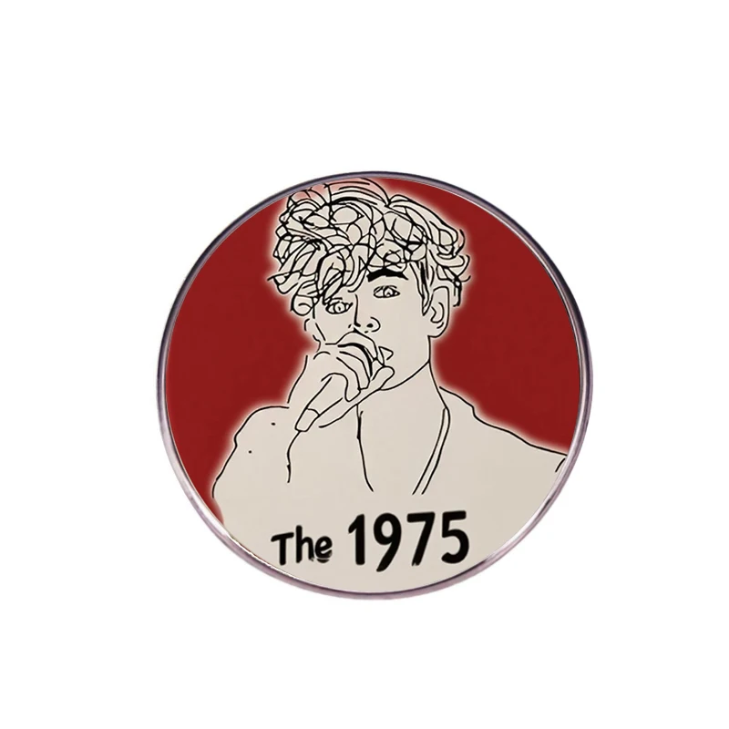 1975 البريطانية البديل روك باند دبوس الكرتون الموسيقى المغني سبيكة بروش مروحة جمع مجوهرات شارة الملحقات