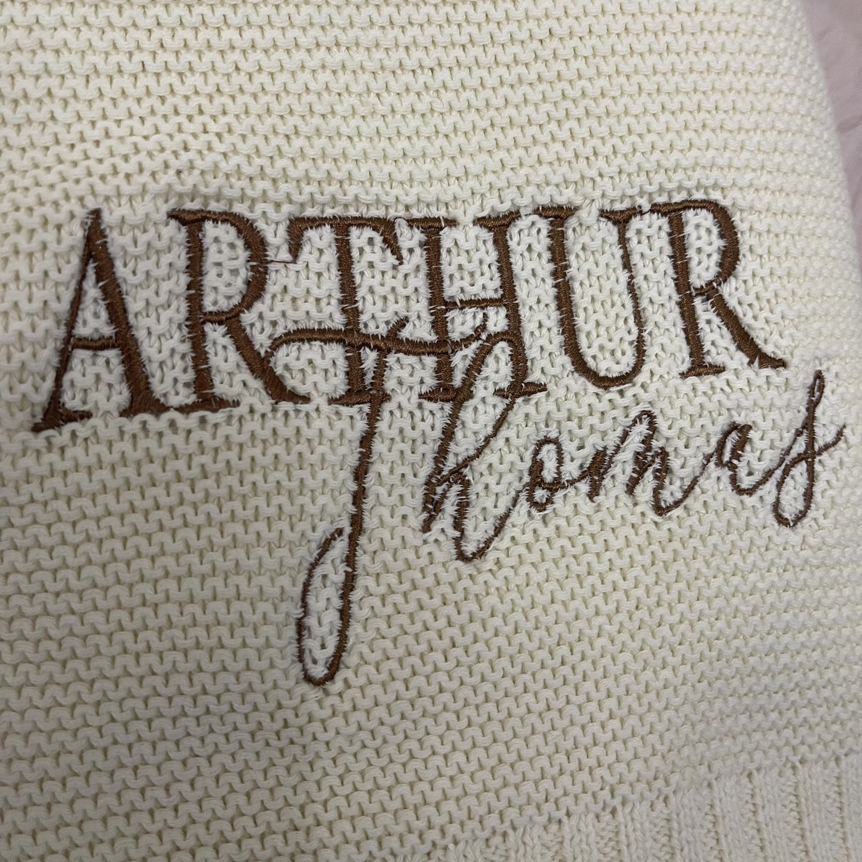 Custom Name Knitted Blanket Baby\'s Embroidered Name Nursery Stroller Blanket Personalized Newborn Boys Girls Baby Shower Gifts