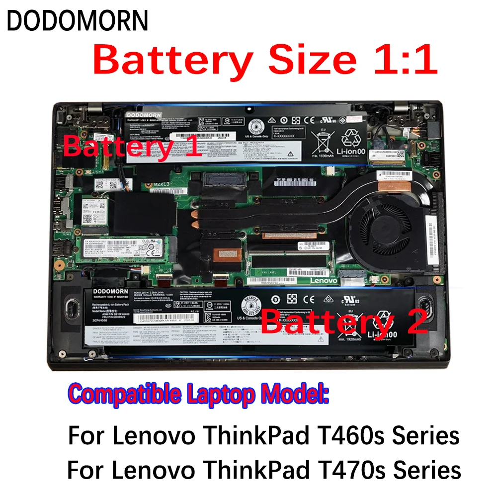 DODOMORN New 00HW023 Battery 00HW022 00HW036 For Lenovo ThinkPad T460S T470S Series 01AV405 01AV406 01AV408 SB10F46460