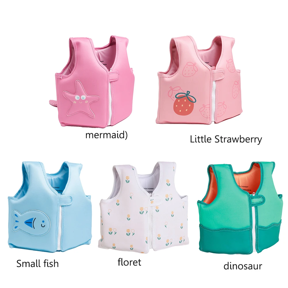 Traje de baño para bebé, chaleco de flotabilidad infantil de verano con animales de dibujos animados, bonito diseño tridimensional, equipo de natación, accesorios para piscina
