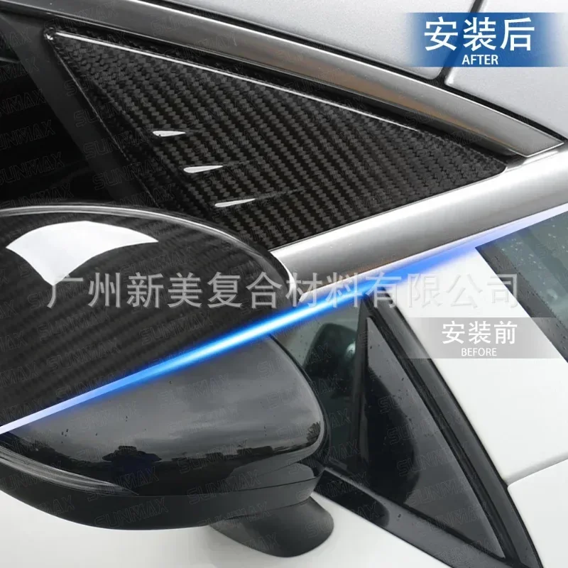 For Mercedes-Benz A-Class/CLA Real Dry Carbon Fiber Exterior A-pillar Triangular Window Decoration Modification Accessories
