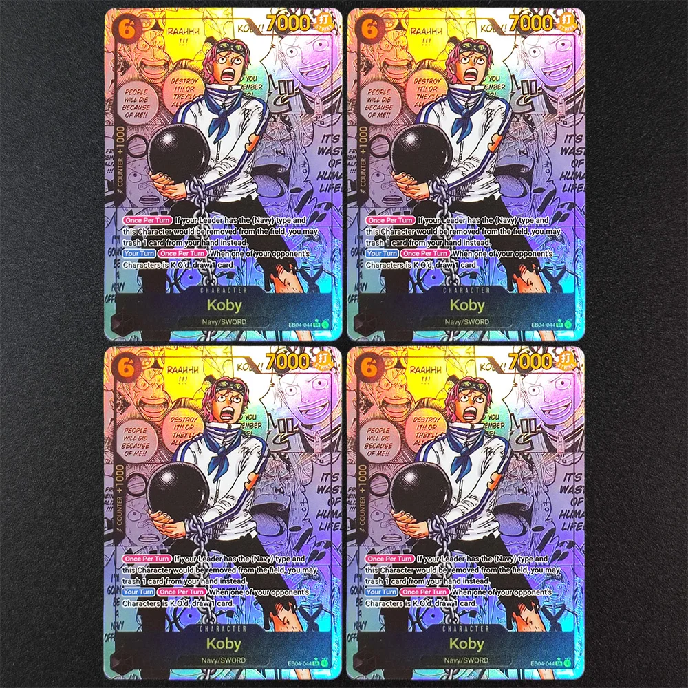 

Набор из 4 коллекционных карт Proxy ONE PIECE с английским текстом, Koby EB04-044, суперредкие, классические аниме-карты, игрушки