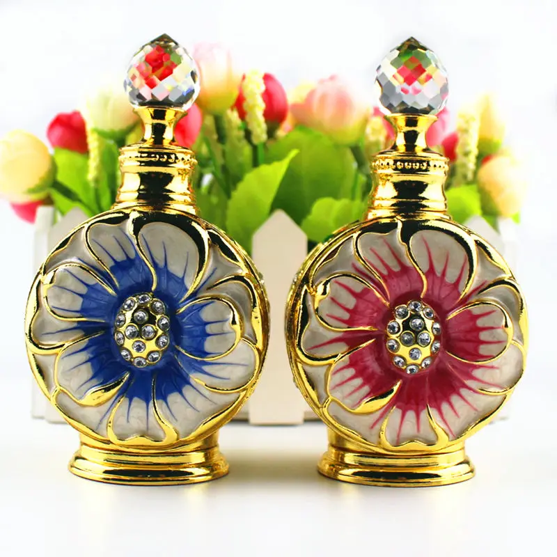 

15ml Metal Perfume Glass Bottle Essential Oil Bottles with Glass Stick Craft Decoration Gift for Christmas