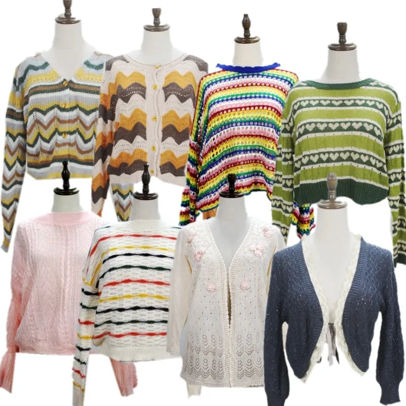 

Vintage Handmade Long Sve Knitted Hollow out Embroidery Pattern Women's Open Cardigan Overhead A2 Sle Commute Spring 2025