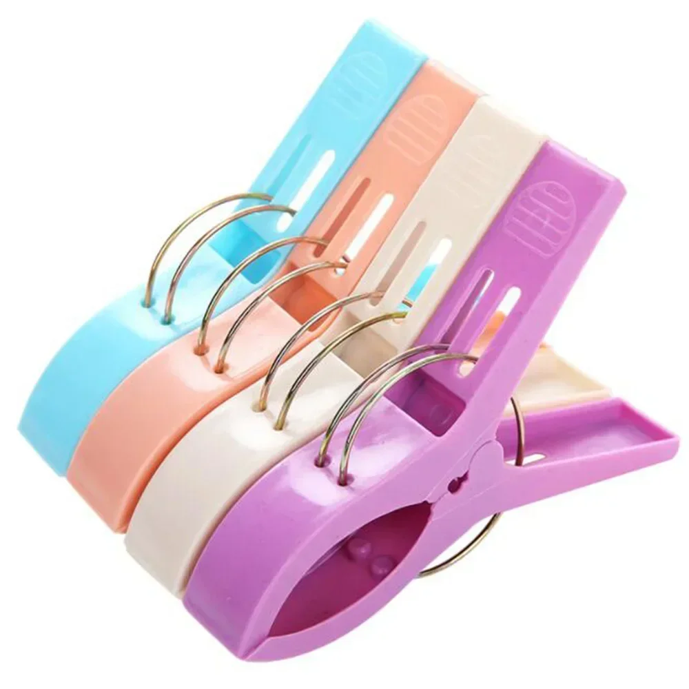 4/8Pcs Large Plastic Clothes Pegs Beach Towel Clips Quilt Pegs for Laundry Sunbed Lounger Underwear Home Organization