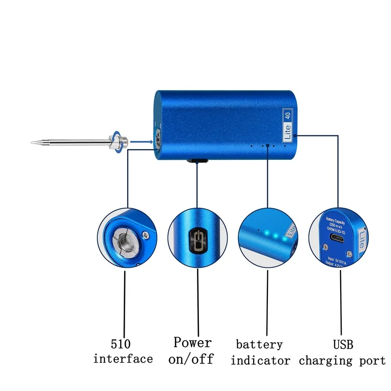 40W Usb Charge Soldering Iron with Soldering Wire Wireless Charging Solder Iron Battery Powered Soldering Iron