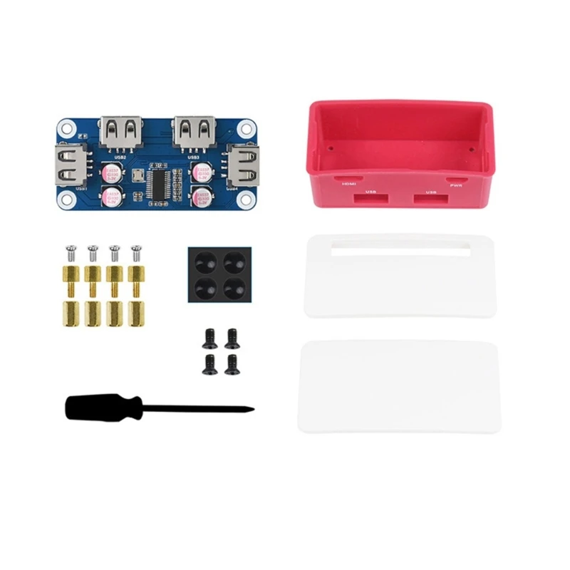 for Raspberry 2 WH 3A 3B Expansion Board Starter USB HUB Box 4x USB 2.0 Ports and Two Different Lids