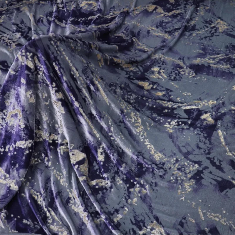 잠옷과 치파오용 직조 벨벳 프린트 실크 조르조 금박 프린트 원단