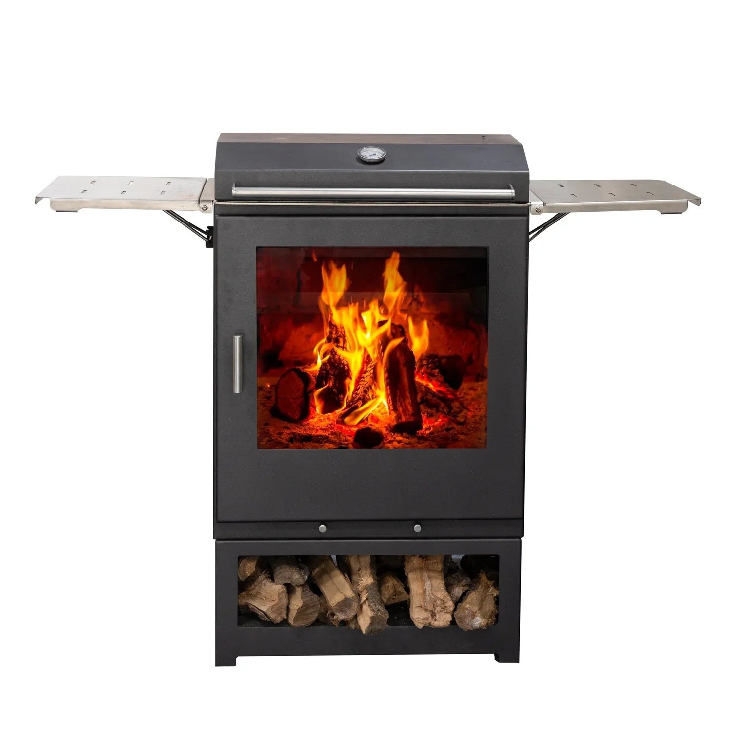 

Outdoor Fireplace Wood Burning Stove With Oven BBQ Cooking Stove