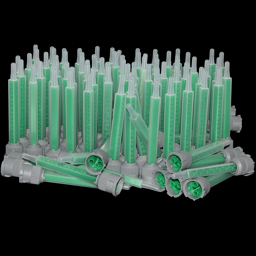 1500pcs Mixing Nozzles Adhesives Static Mixer 1:1 Square Mixing Tube Set for Two-component 50ml 1:1 AB Glues Dual Cartridges