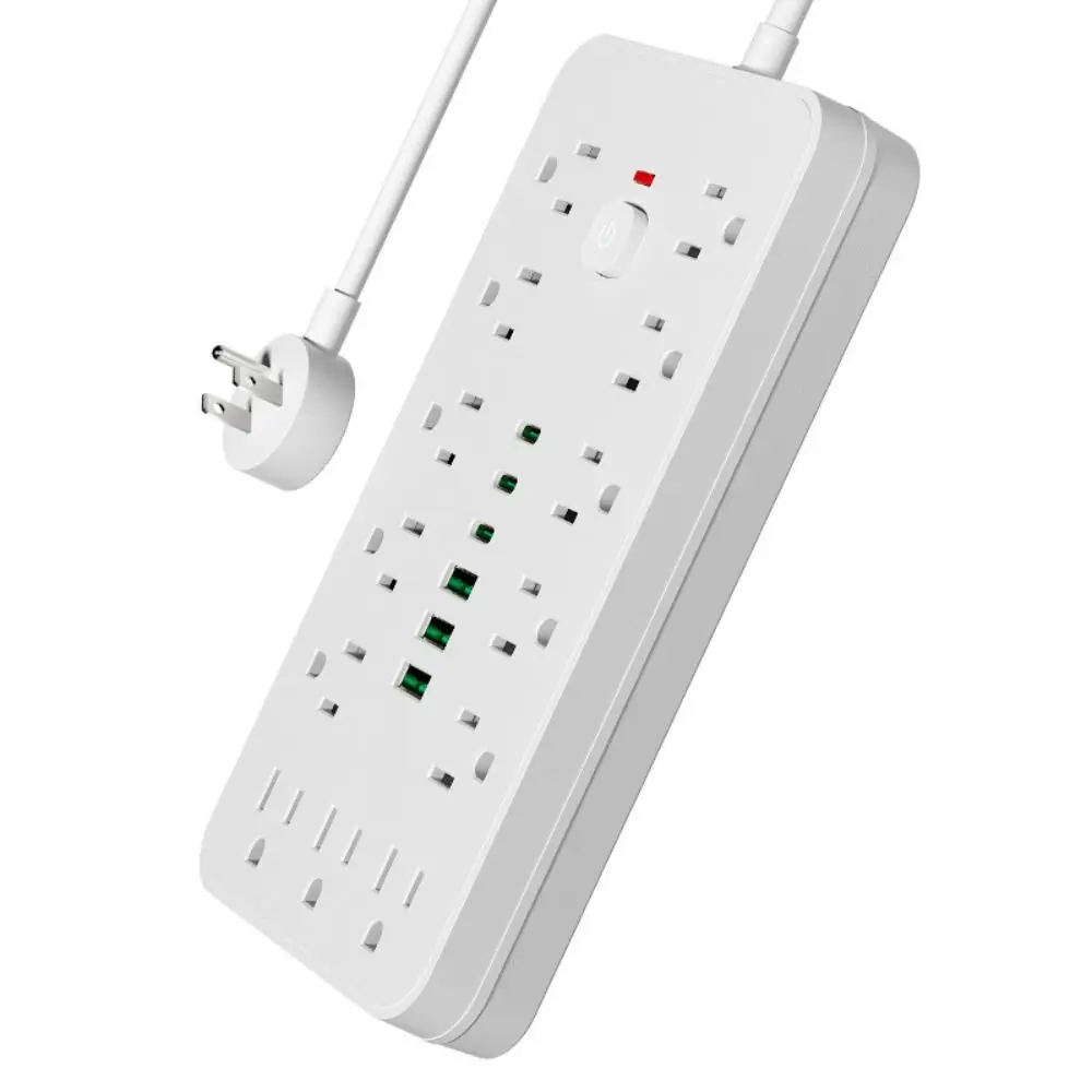 19 In 1 Surge Protector Power Strip USB-A Ports Multiple Outlets Desktop Power Outlet Extender US Plug Type