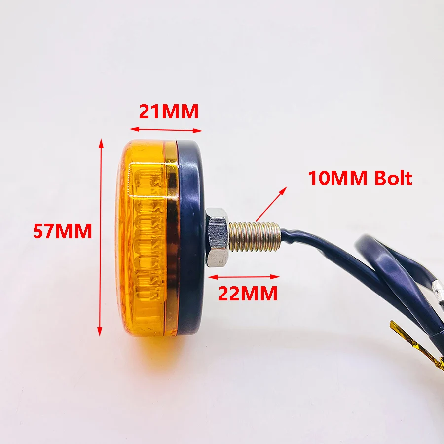 Yecnecty 1 Pair Motorcycle Universal Round Front Rear LED Turn Signal Indicator Amber Light For Harley Bobber Chopper Custom