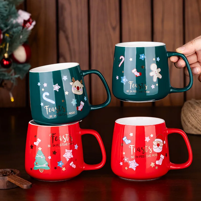 

Christmas Mug Creative Cute Cartoon Ceramic Cups Coffee Cup Couple Water Cup Festival Tazas De Cafe Bonitas tazza colazione