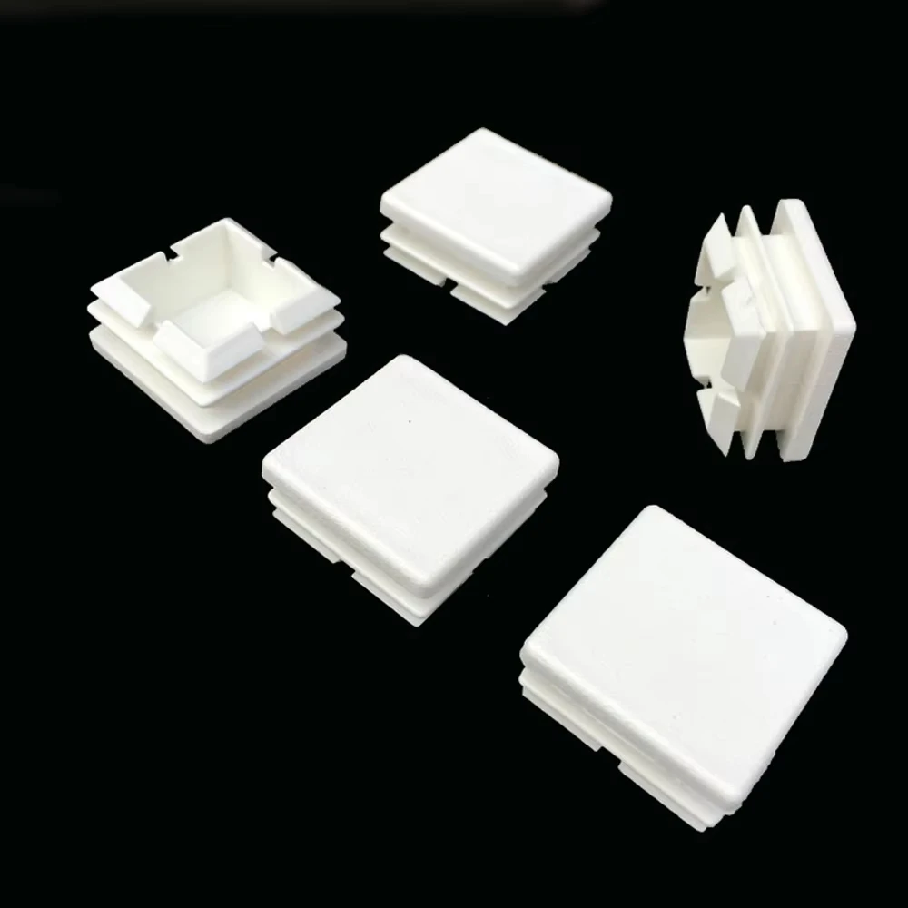 White Plastic Inner Plug Steel Pipe End Blanking Caps Alloy Ladder Table and chair legs Anti Slip Cover Furniture Protector Pad