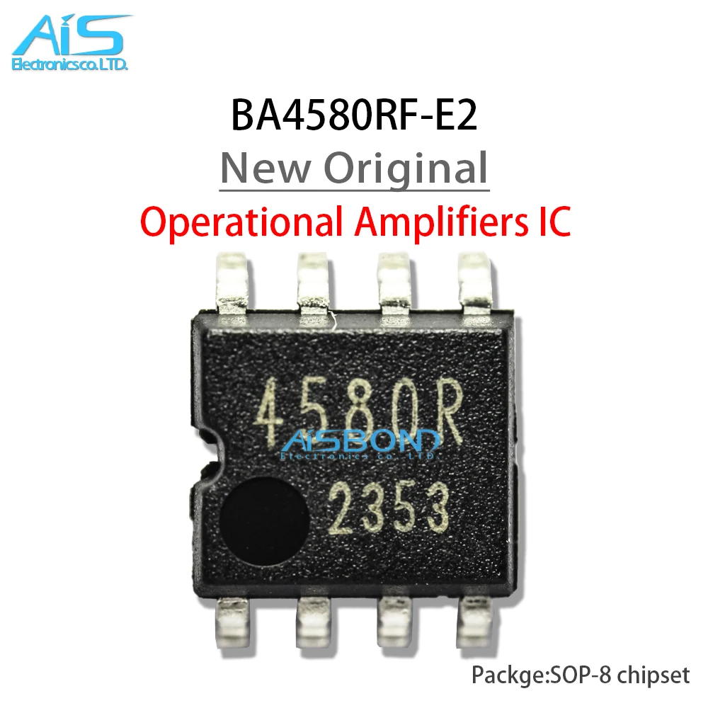 10Pcs/lot New Original BA4580RF-E2 4580R Low Noise Operational Amplifiers IC SOP-8 CHIP